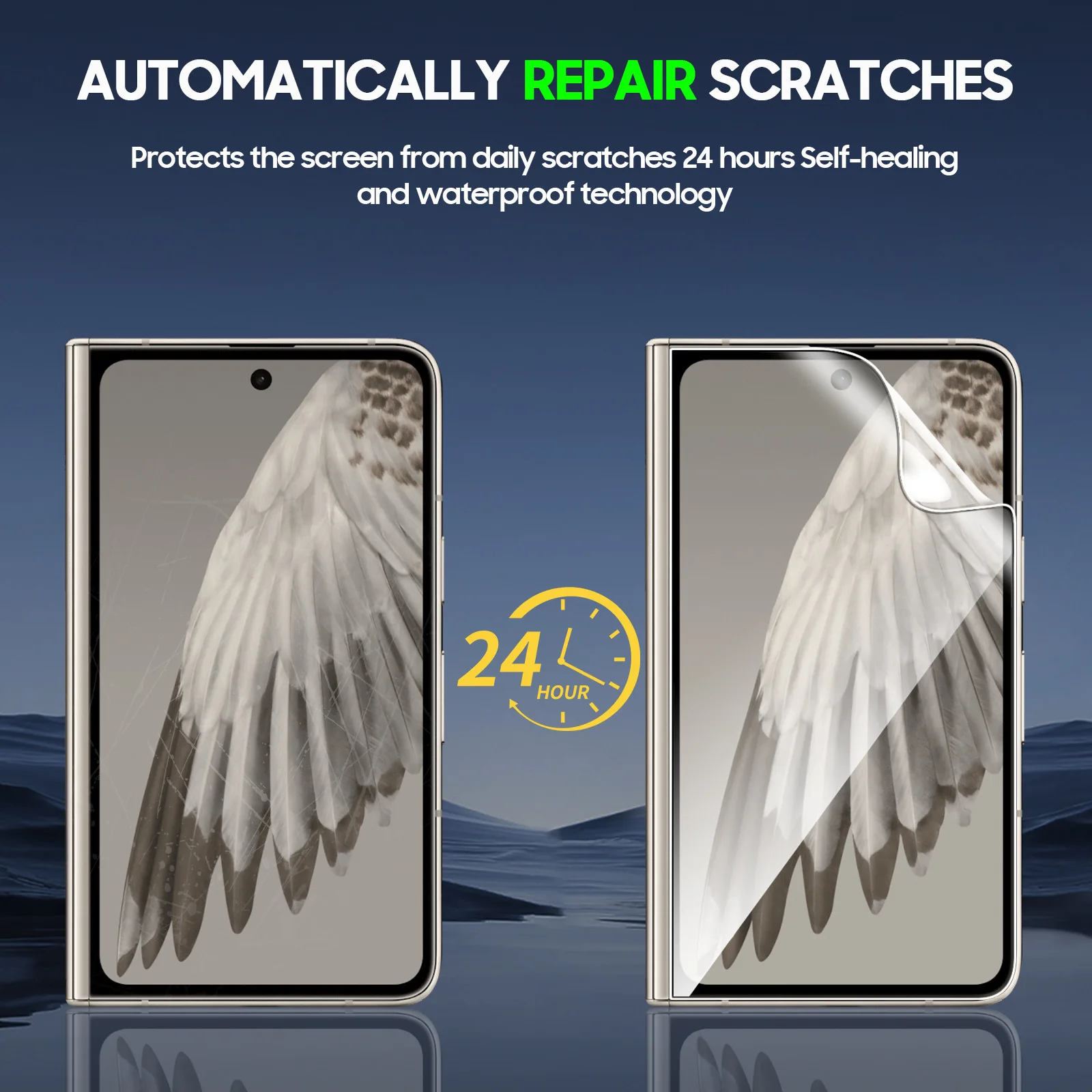 Прозрачная гидрогелевая пленка для Google Pixel Fold, защитная пленка для экрана, инструмент в комплекте для PixelFold, не закаленное стекло