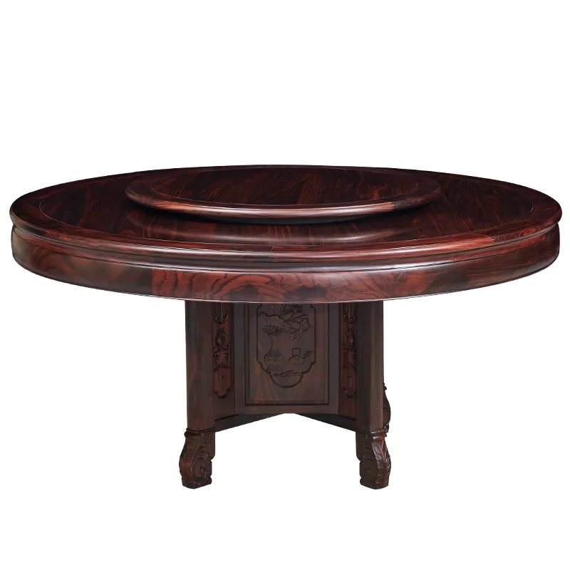 

Mahogany round table, Indonesian black, broad-leaved, rosewood, African, rosewood, dining table and chairs, combination