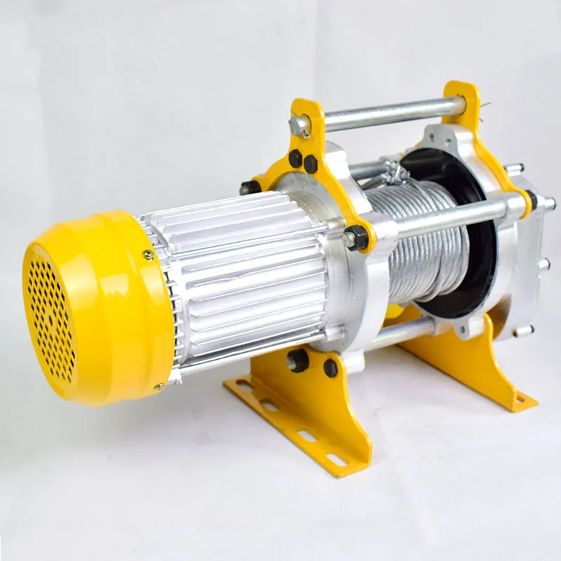 خفيفة الوزن رافعة كهربائية سلك كابل ونش حالة جديدة غلاف من الألومنيوم رفع ونش البناء المعدني حبال نوع سلك حبل
