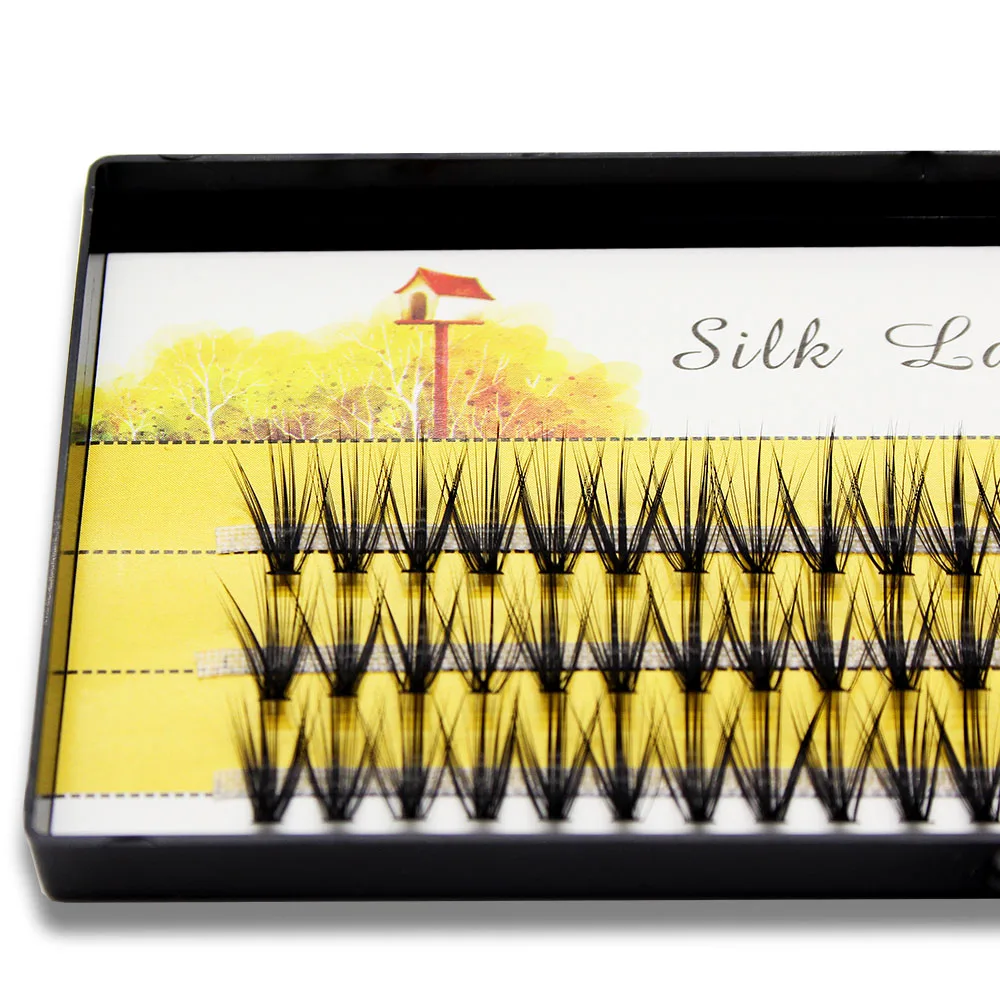 Hand Made 20D/30D Silk Cluster Eyelashes Individual Extension Soft Phoenix Tail Natural 60 Bunches Makeup Mink Lashes 3D Volume