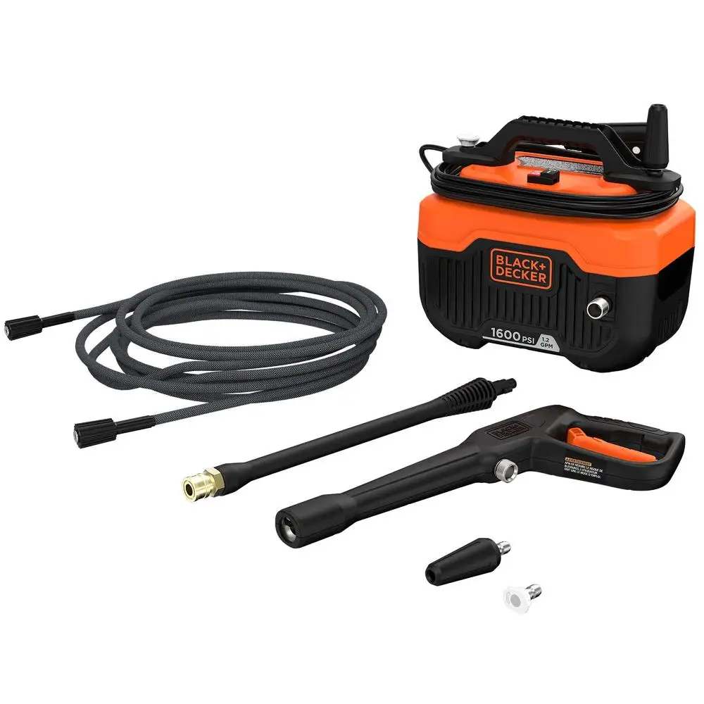 Electric Power Washer 1600 PSI 1.2 GPM Integrated Nozzle & Hose Storage Top Carry Handle 35ft Cord 20ft Hose CETA Certified