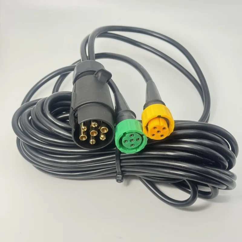 7 Pin to 5-Pin 12V European Style Wiring Harness Plug 5M Long  for Motorhome Car Trailer Extension Cord