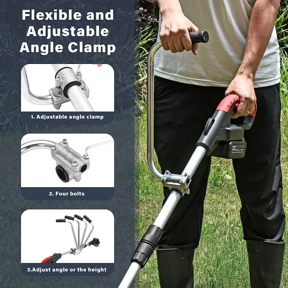 

Stainless Steel Trimmer Grip Ergonomic Non-slip Grip Weeding Machine Grip Extension Handle Heavy-Duty Lawn Mower Handle Grip