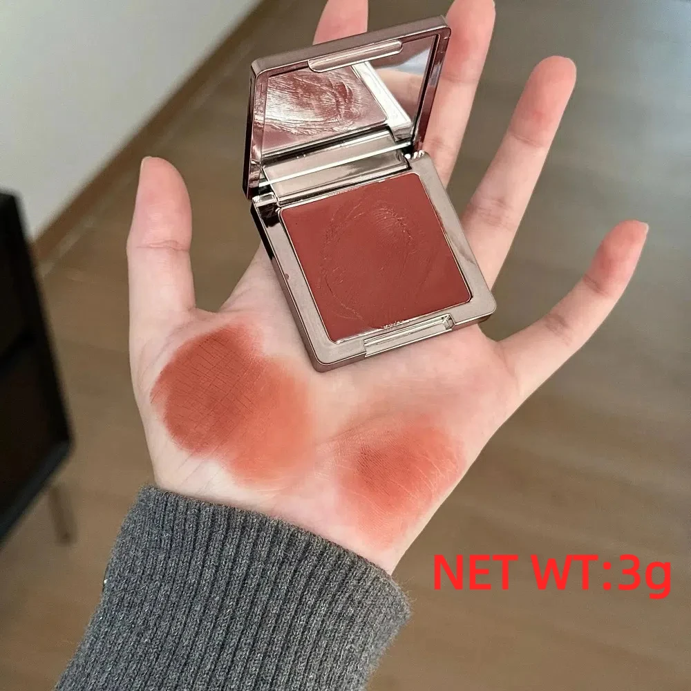 Creme fosco lama labial clareamento vermelho escuro marrom névoa veludo batom lábio bochecha dupla utilização geléia enchimento gloss blush creme matiz maquiagem