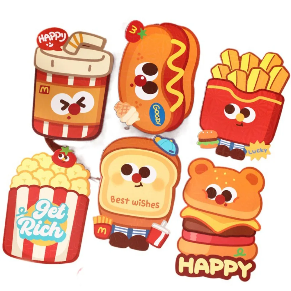 

6 шт., красный конверт Lucky Snake Year, лучшие пожелания, традиционный новогодний конверт для денег, 3D-бумага, 2025 Hong Bao, весенний фестиваль