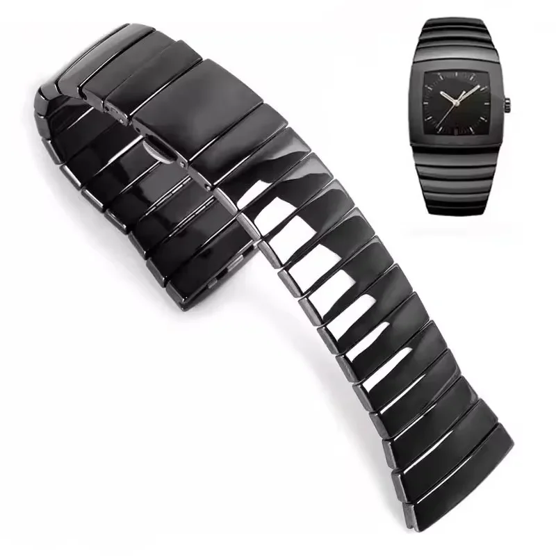 

Watch Band For Rado SINTRA Series Black Ceramic Strap for Men Women Bracelet Double Press Folding Buckle 17mm 26mm Bracelet
