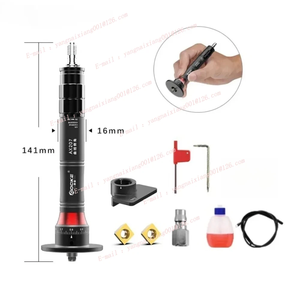 AX207 Mini Pneumatic Chamfering Machine 45° Metal Deburring Chamfer Handheld Adjustable Trimming Arc Corner Debur Accessory