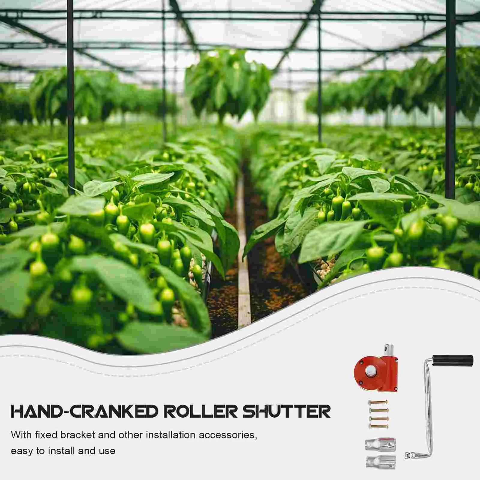 Handle Crank Roller Winch Greenhouse Sidewall Manual Aluminum Alloy Film Winding Mechanism