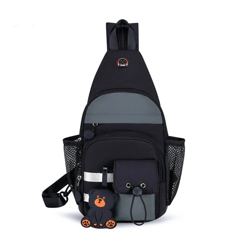 

Casual Large Capacity 2 in1 Chest Bag With pendant Korean Style Crossbody Shoulder Bag Waterproof Backpack Outdoor