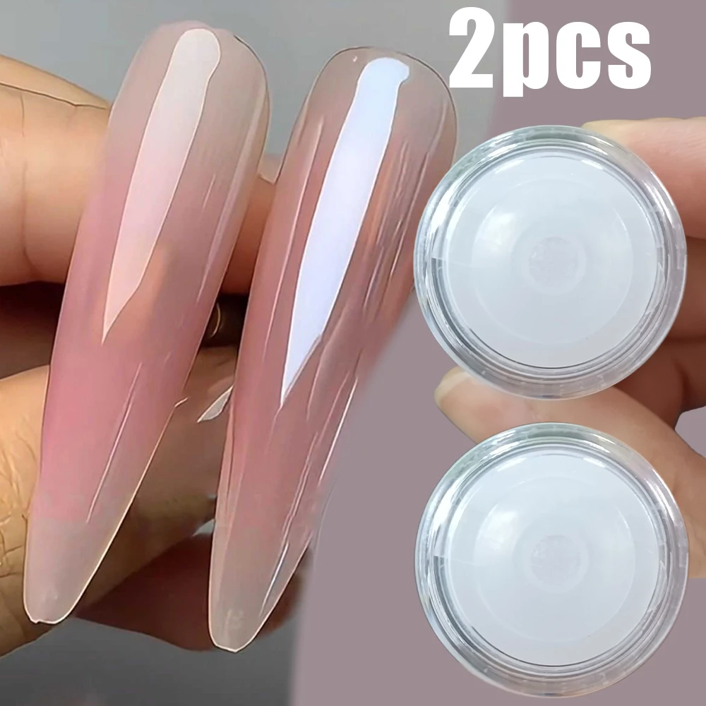 2 Jars Ice Clear Mirror Aurora Chrome Powder for Nail Bright Moonlight Pearl White Rubbing Powder DIY Manicure Chrome Flash Dust
