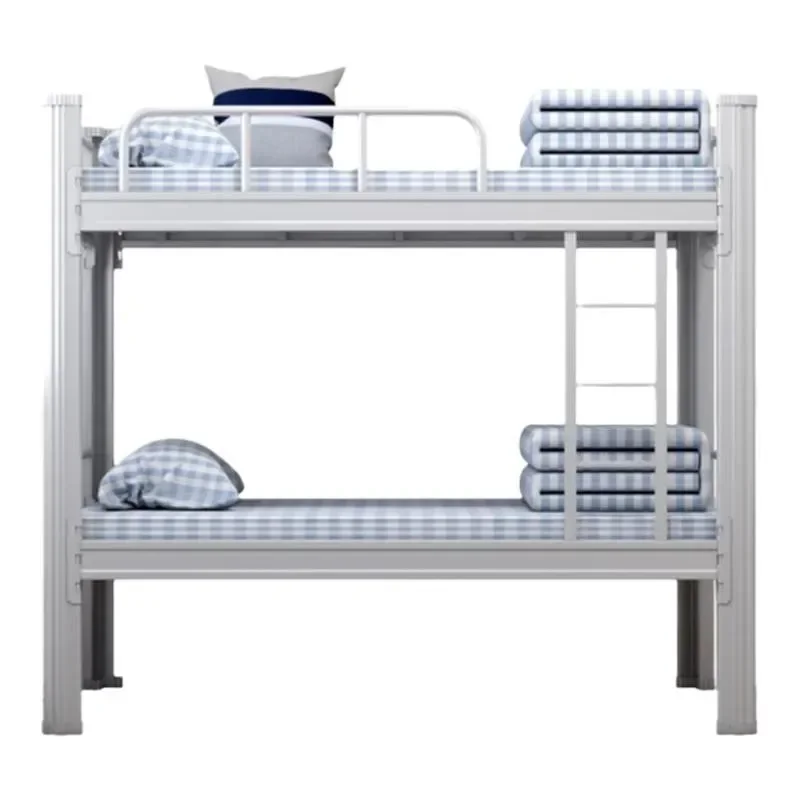 

Modern Double Full Size Bunk Beds Stainless Steel Frame Easy Detachable Dormitory Student University Bedroom Hotel