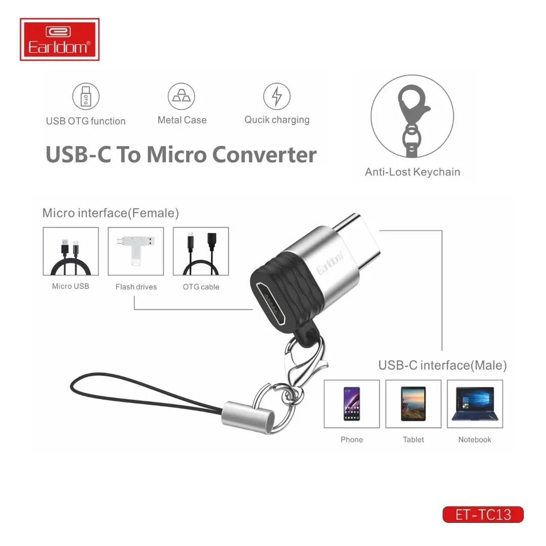 Micro USB Male To Type C Female Adapter Converter for Android Smart Phone Tablet USB Type C To Micro USB Adapter Connector