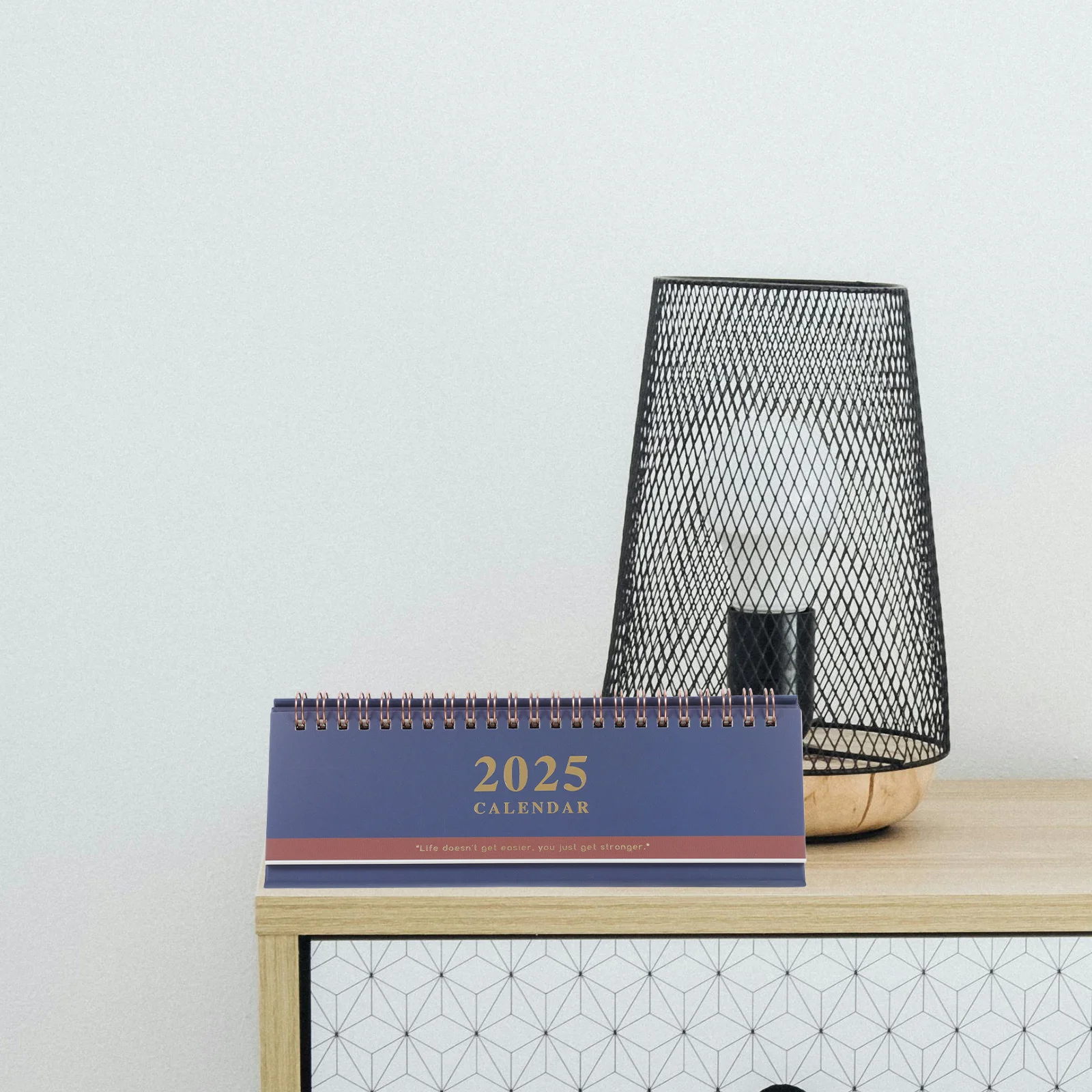 Elegante calendario da tavolo lungo, design a spirale, in piedi, per aula, ufficio, casa, pianificatore decorativo, piccolo organizzatore mensile da tavolo