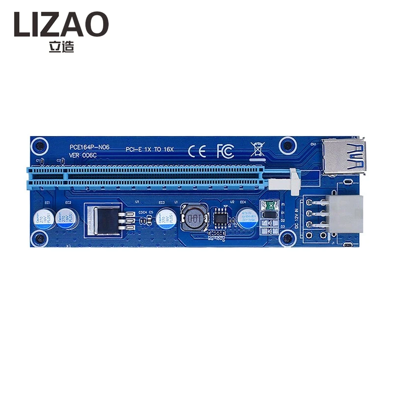 VER006C PCI-E 1X To 16X Riser Card 60cm USB Extension Cable Upgraded Voltage Stabilizing Circuit PCIe GPU Extender Adapter