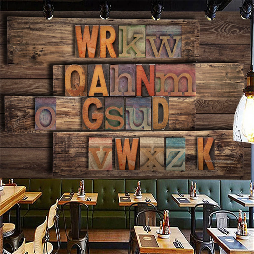 custom English alphabet papel de parede 3D photo wall paper home decoration TV backdrop bedroom living room mural wallpaper