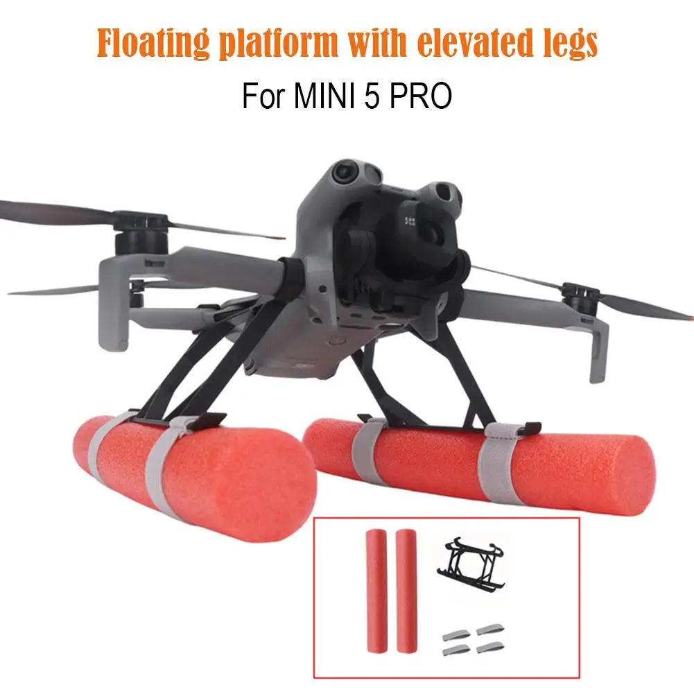 Para dji mini 5 pro pouso skid float tripé suporte de trem de pouso de água kit treinamento suporte flutuante para dji mini 5 pro acessório