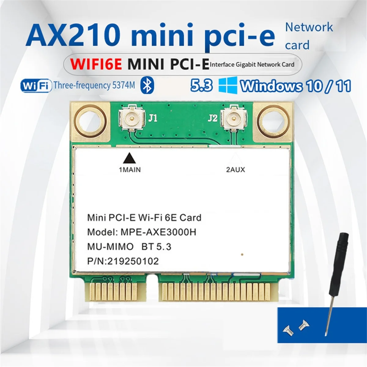 A49T WiFi 6E AX210HMW Mini PCI-E Сетевая карта Wi-Fi Bluetooth 5.3 для карты AX210 Беспроводной адаптер Wi-Fi для настольного ноутбука