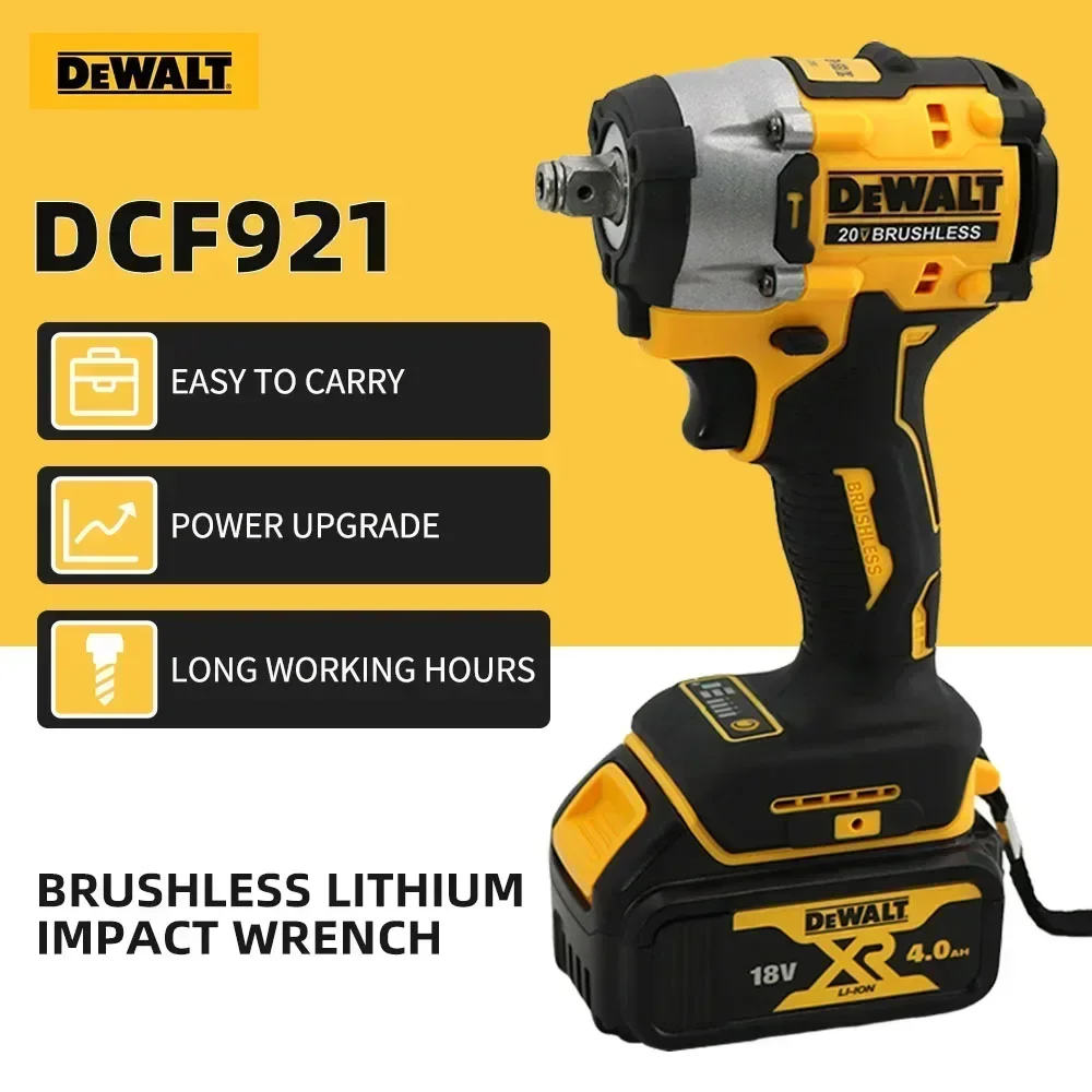 DEWALT DCF921 Impact Wrench 20V Cordless Brushless Impact Wrench Kit 1/2 Variable Speed Charging Wrench Electric Power Tools