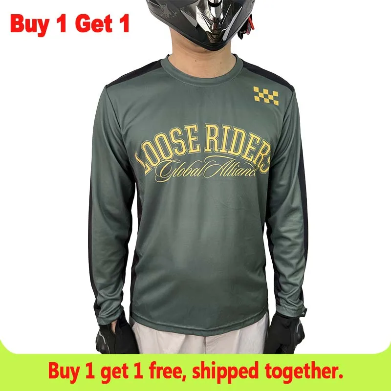 

2026 Mountain Bike Loose Rider Shirt Men's Long Sleeve Cycling Jersey BMX Downhill Motocross Mx Enduro Buy One Get One