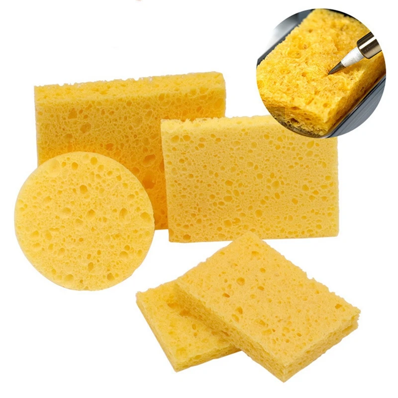 ABJI-Soldering Iron Tip High Temperature Resistants Sponge Yellow Cleaning Sponge Cleaning Sponge