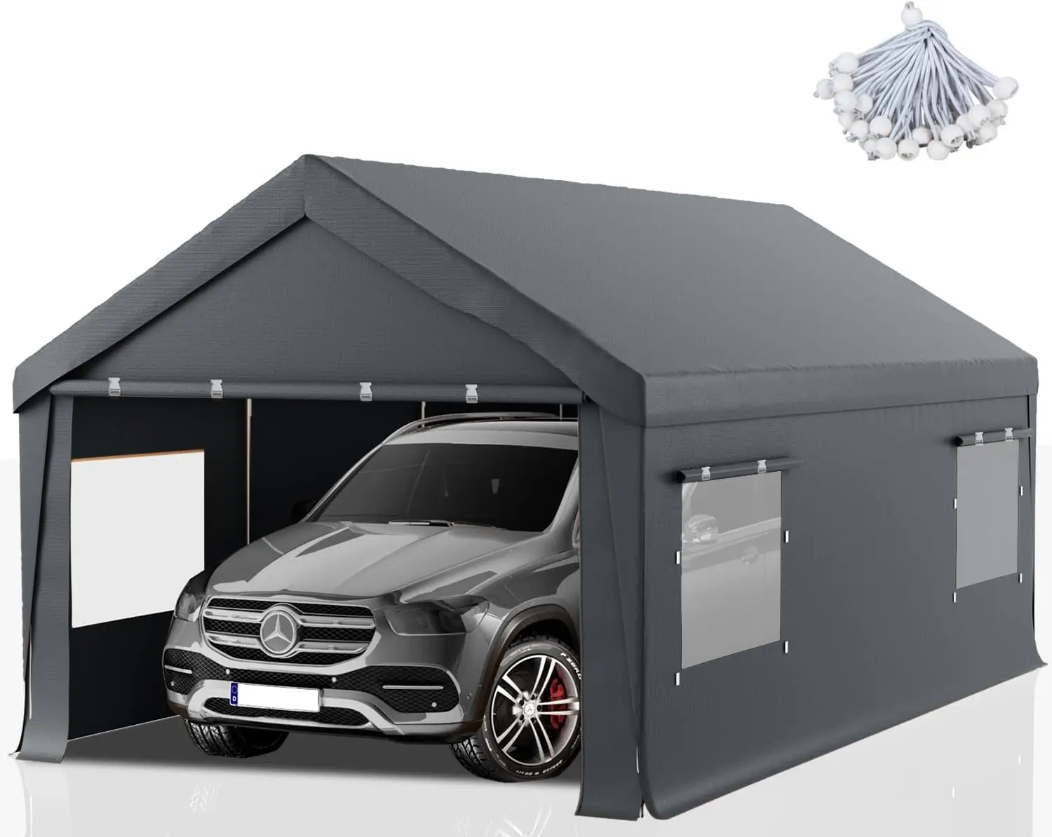 

Carport 10x20 FT Heavy Duty, Outdoor Portable Garage with Removable Sidewalls & Doors, Waterproof, UV-Resistant Canopy Shelter f