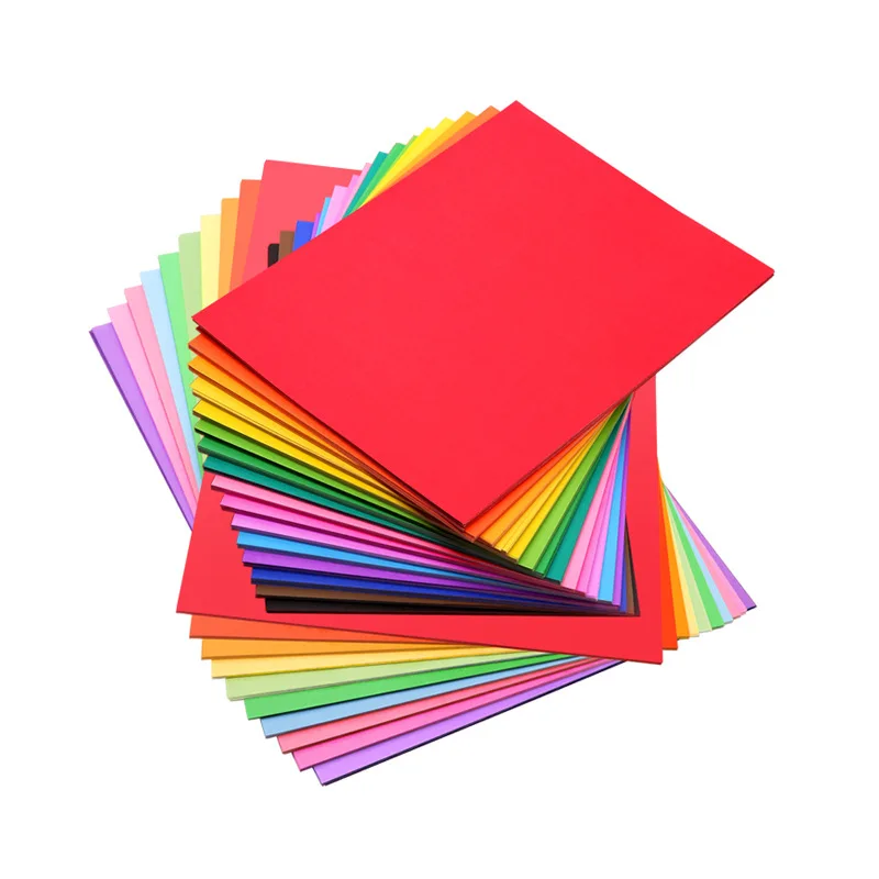 Papier dur coloré A4, 100 pièces, pour la maternelle, papier de couleur de fond fait à la main, multicolore pour enfants, bricolage, Scrapbooking