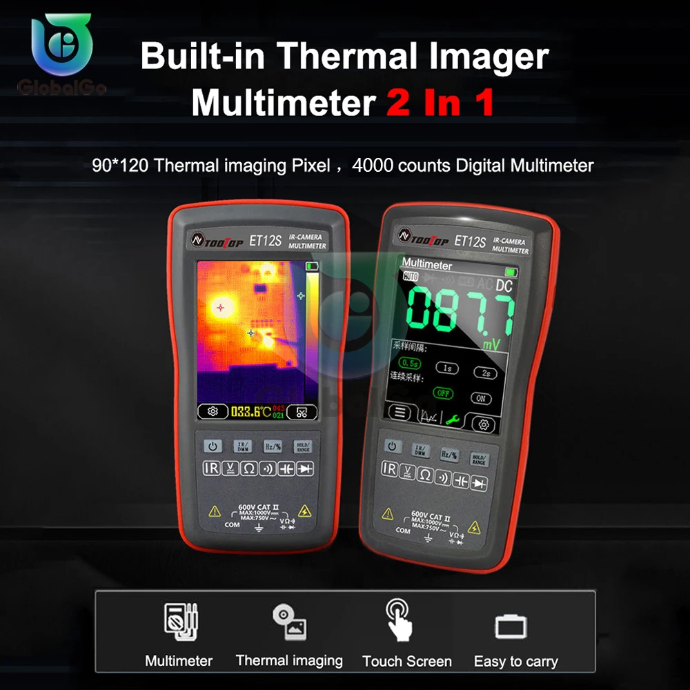 

ET11S ET12S 2in1 Digital Thermal Imager Multimeter Thermal Imaging Pixel Multimetro with Voltage Current Measurement TOOLTOP