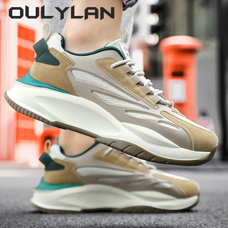 2024 Fashion Men\'s Casual Sports Shoes Breathable Mesh Tennis Sports Running Vulcanized Shoes Comfortable Thick-soled Shoes