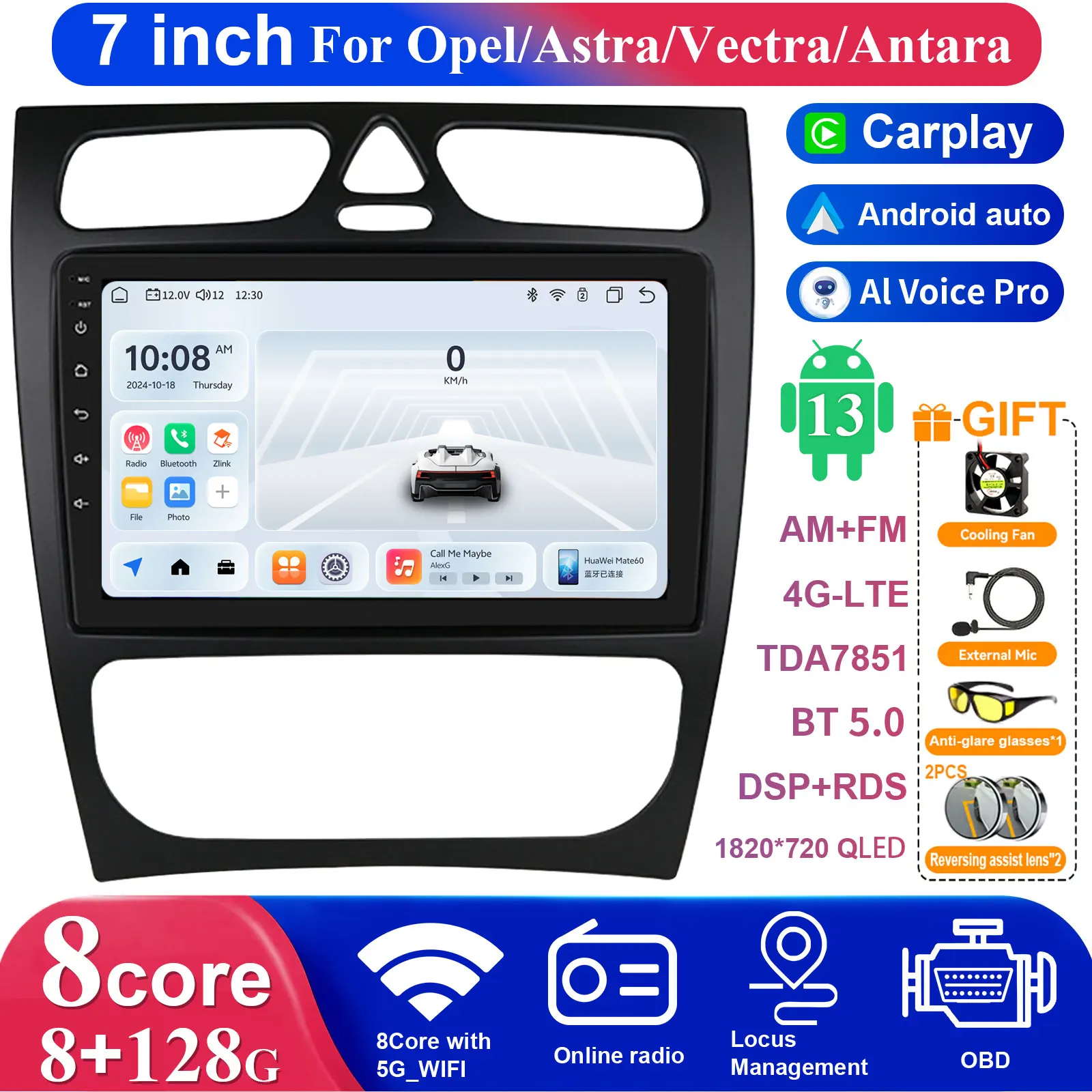 

Mercedes-Benz C-Class Car Multimedia Player W203 W209 GPS Navigation Android MP5 Player Rear View Camera Compatible with 2000-20