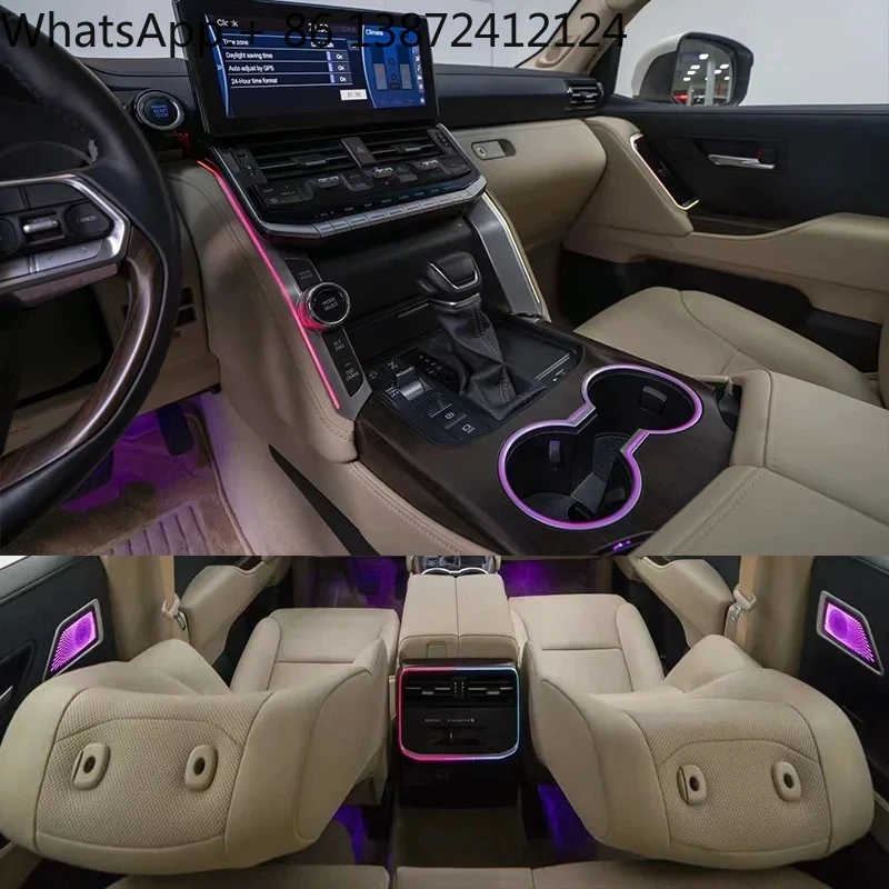 

New Car Accessories Interior Ambient Lighting for Toyota Land Cruiser LC300 2022-2023 Center Console Door Speaker Trim Light