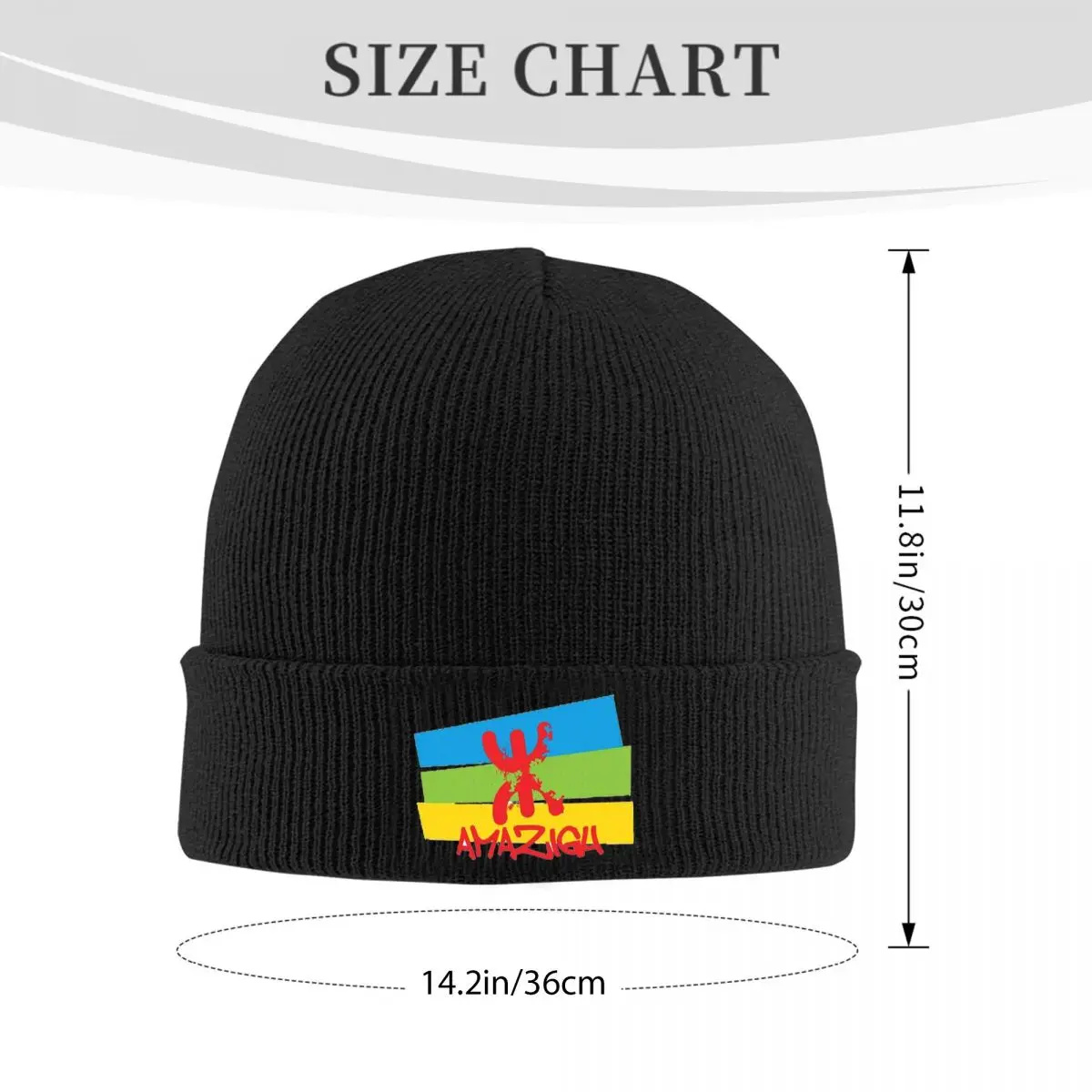 Berber Kabyle Berbers Amazigh Flagge Warme Strickmütze Mode Motorhaube Hut Herbst Winter Outdoor Beanies Hüte für Unisex Erwachsene