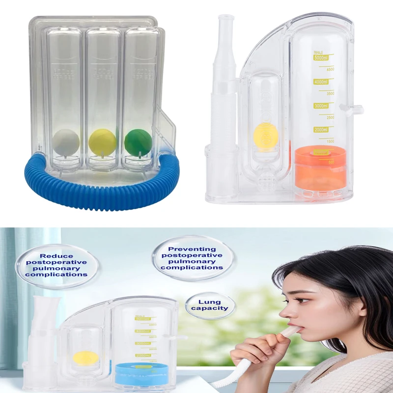 

1 шт., поощрительный спирометр, 5000 мл, измерение объема с индикатором расхода, тренажер для глубокого дыхания, тренажер для легких, устройство