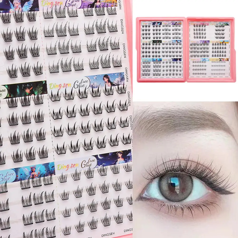 Segmented False Eyelashes Glue-free Natural DIY Lashes Clusters Eyelash Extensions Self-Adhesive Animal Series Eyelash Kit