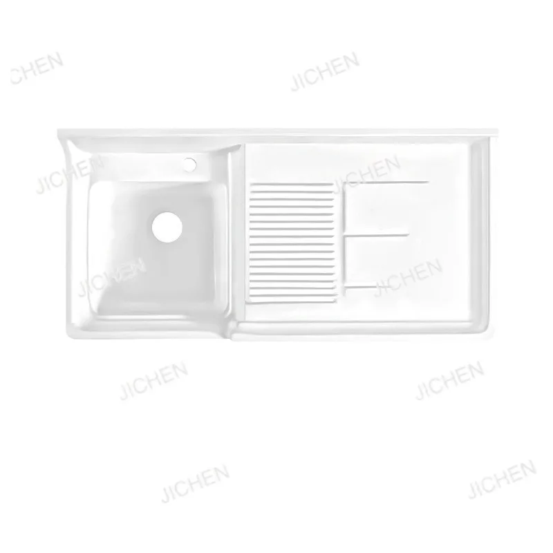 Balcony Laundry Pool Ceramic Integrated Basin with Washboard Basin Laundry Washbasin