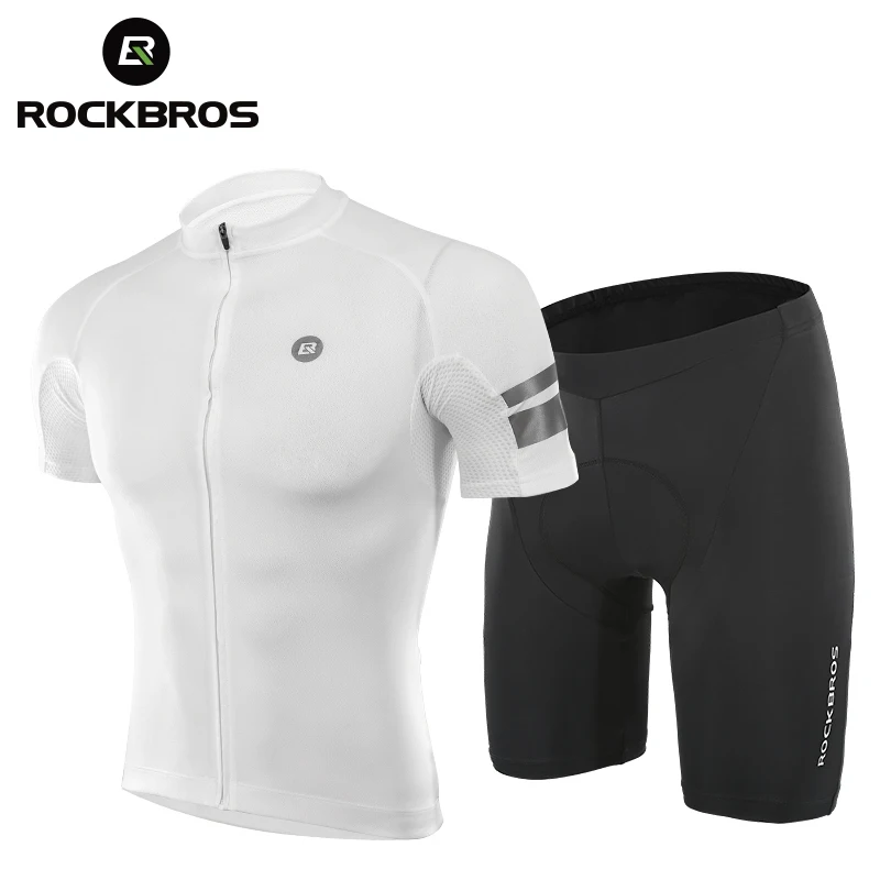ROCKBROS Radfahren Jersey Männer Atmungs Shirt Sommer Jersey Kleidung Fahrrad Schnell Trockene Kleidung Anti-Uv Reflektierende Kurzarm