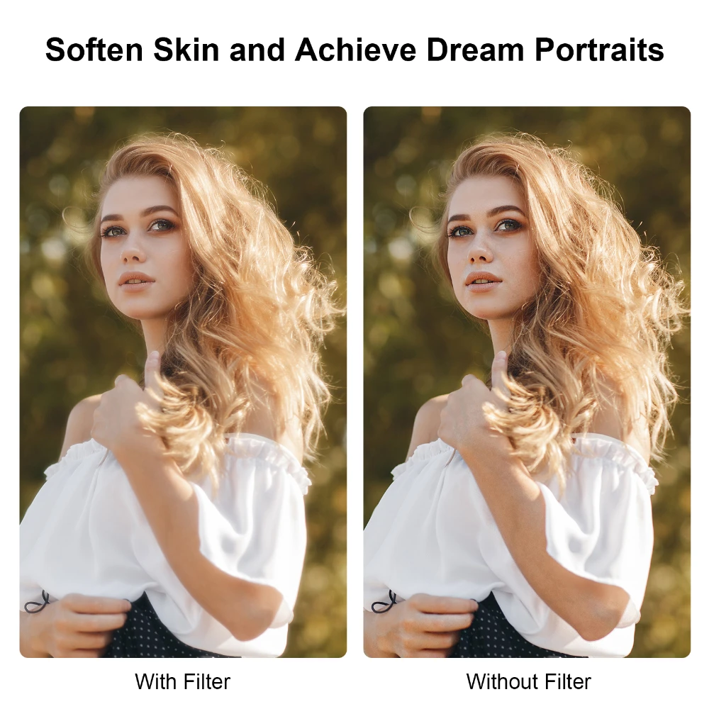 ARTCISE Filtr Dyfuzyjny Black Mist 1/4 do Obiektywów Canon Sony Nikon 37 39 40.5 43 46 49 52 58 62 67 72 77 82mm — zdjęcie produktu 5