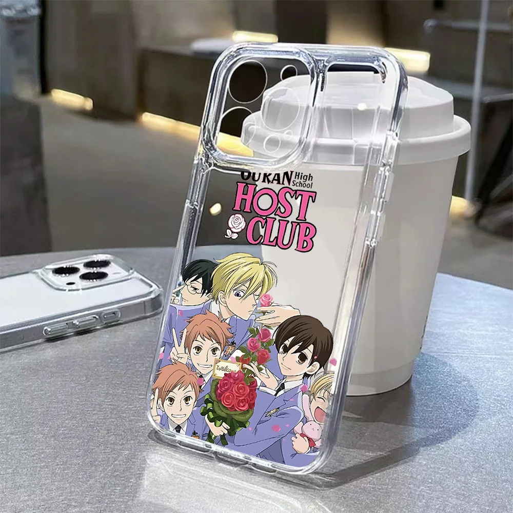 Ouran High School Host Club Handyhülle für iPhone 17 16 16e 15 14 13 12 11 Mini Pro Max XR XSMax Air Plus Transparente Rückseite