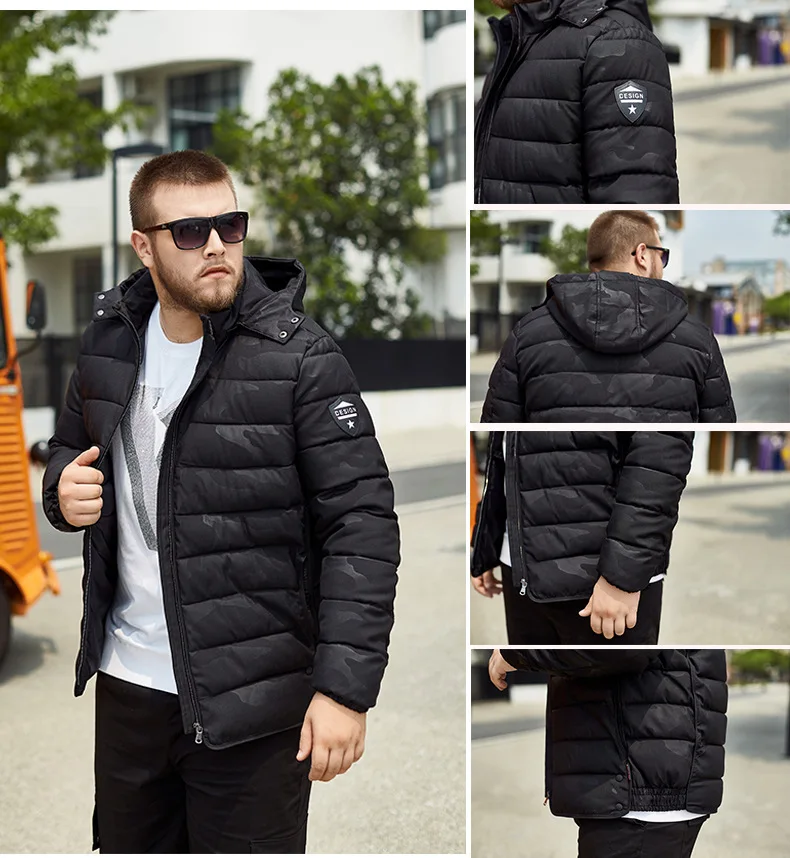 New Large Size Men Winter Jacket Thick Warm Hooded Men Parka Cotton Padding Extra Plus Big Windbreaker Loose Male Coat 12XL 10xl