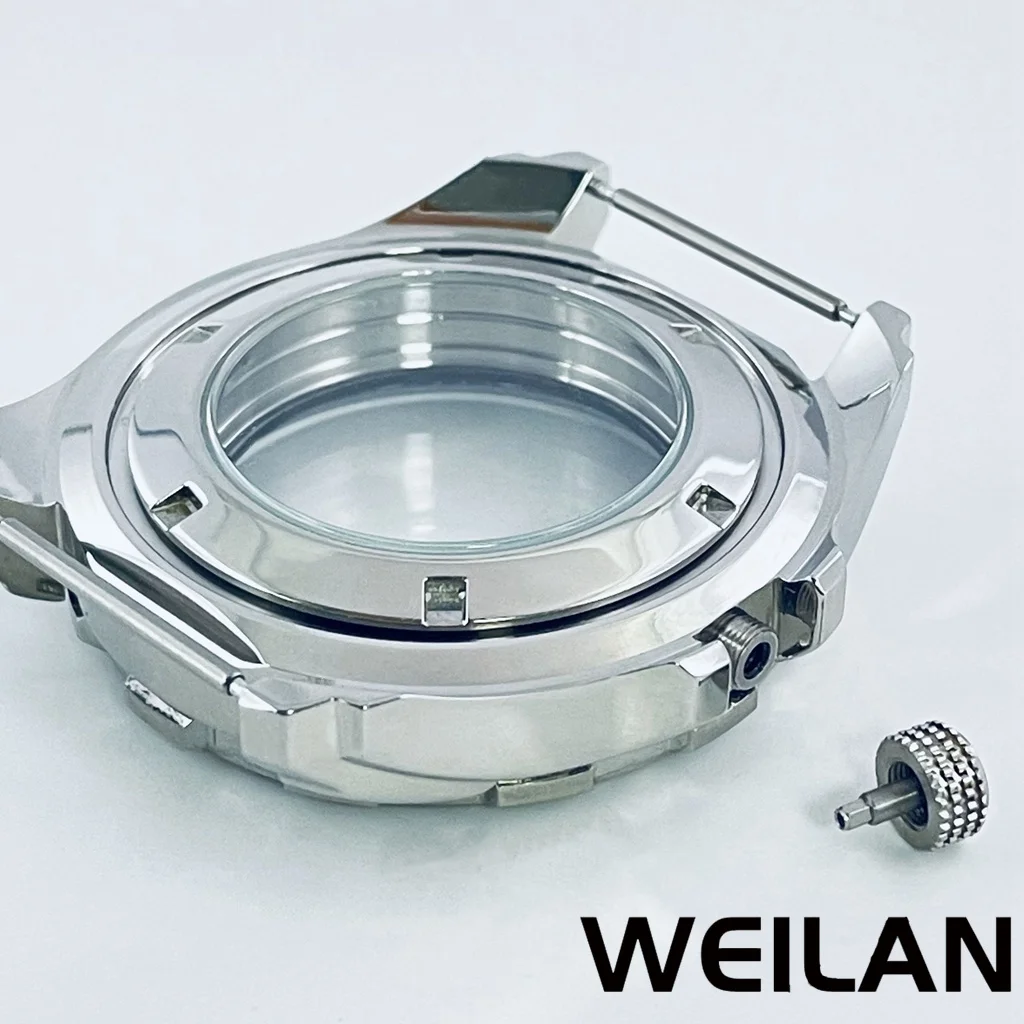 44 ملم للحركات NH34، NH35، NH36، NH38، NH39، NH70 حافظة فضية من الفولاذ المقاوم للصدأ