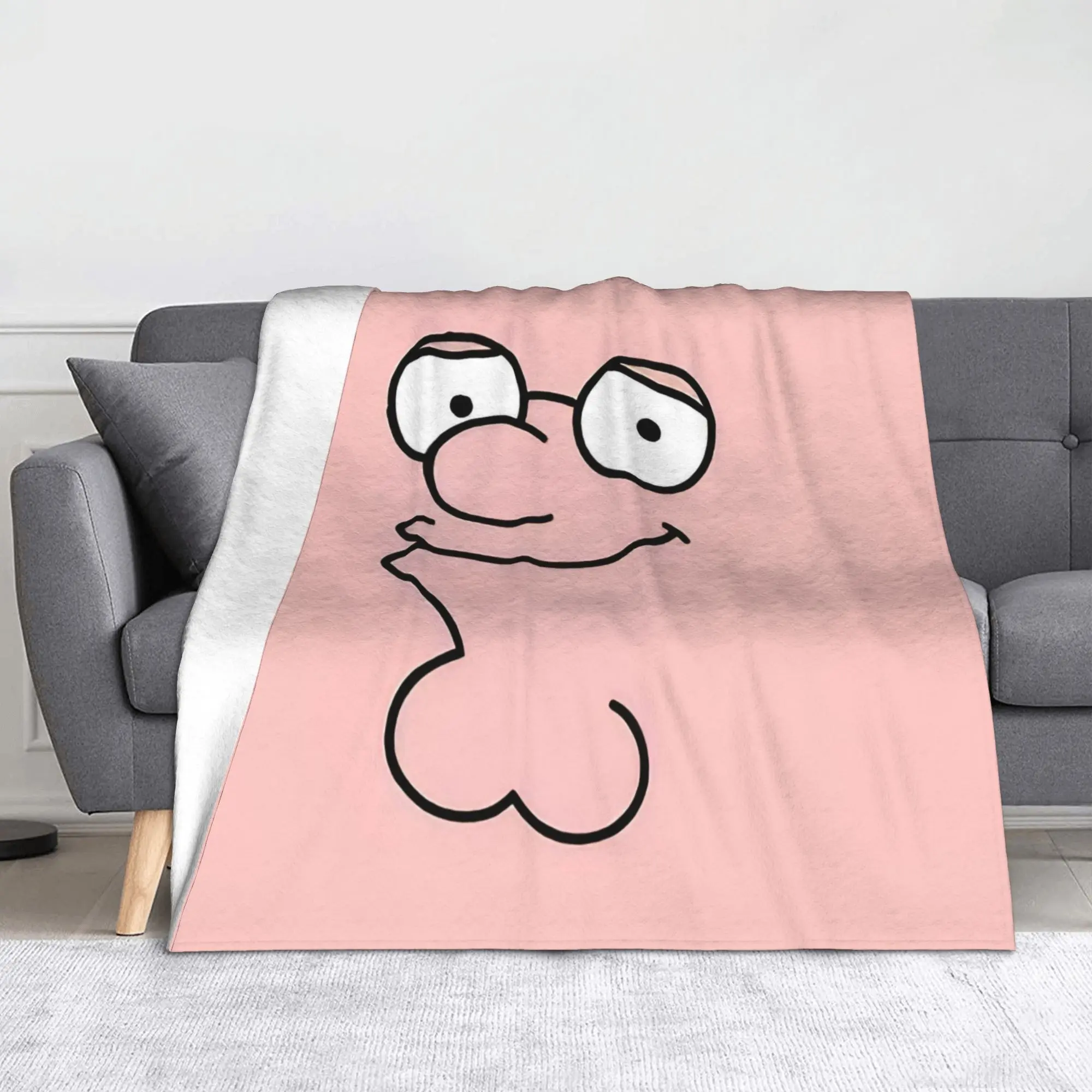Familys Guys Anime Blanket Peter Face Flannel Vintage Soft Throw Blanket for Coverlet Autumn/Winter