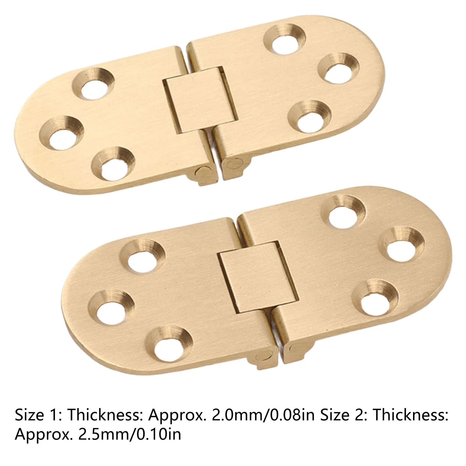2 Sets Brass Flap Hinge with Screws Fold-Over Top Rustproof round Edge 180 Degree for Folding Table And Sewing Machine 2.5/2.0mm view 6