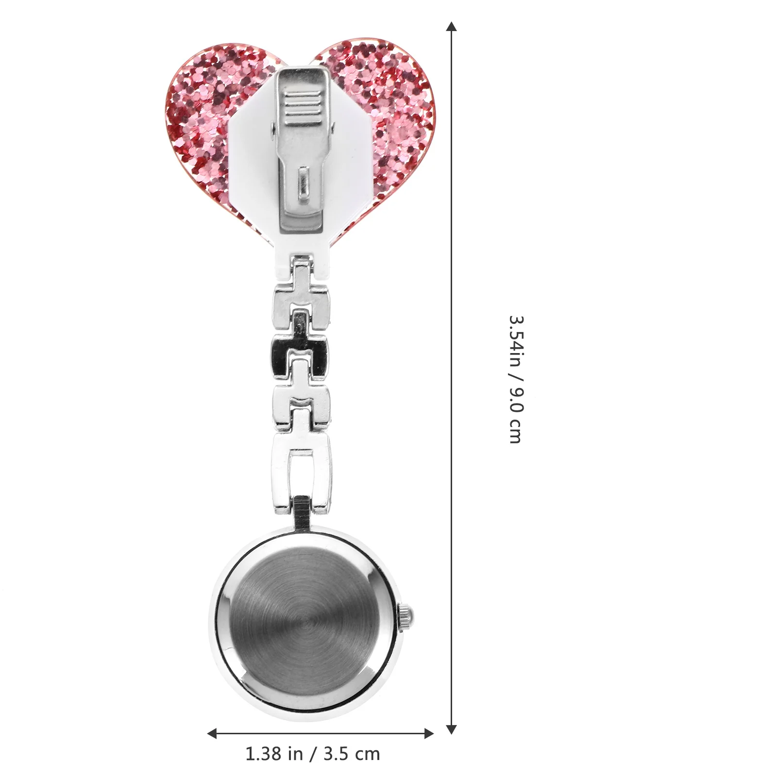 3pcs Love Heart Nurse Hanging Watch Clip-On Nursing Pocket Watch For Women Students Healthcare Workers Alloy Quartz