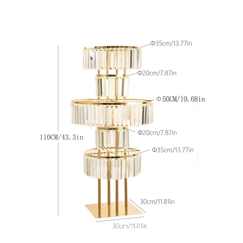 Wedding Acrylic Crystal Floor-to-ceiling Flower Stand Hotel Main Table Stage Sign-in Metal Road Guide Ornament