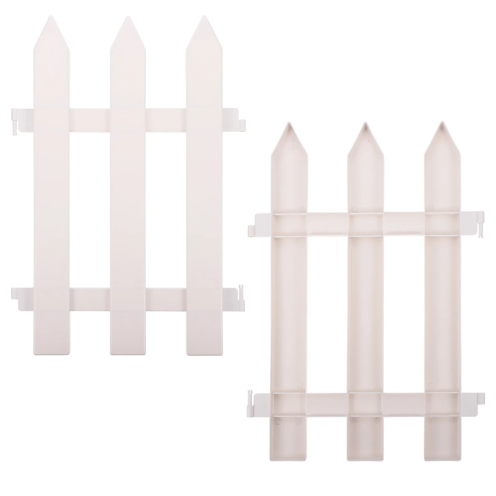 

2Pcs Plastic Garden Fence White Pointed Head Outdoor Patio Edging Decorative Lawn Protective Border Plastic Garden Fence
