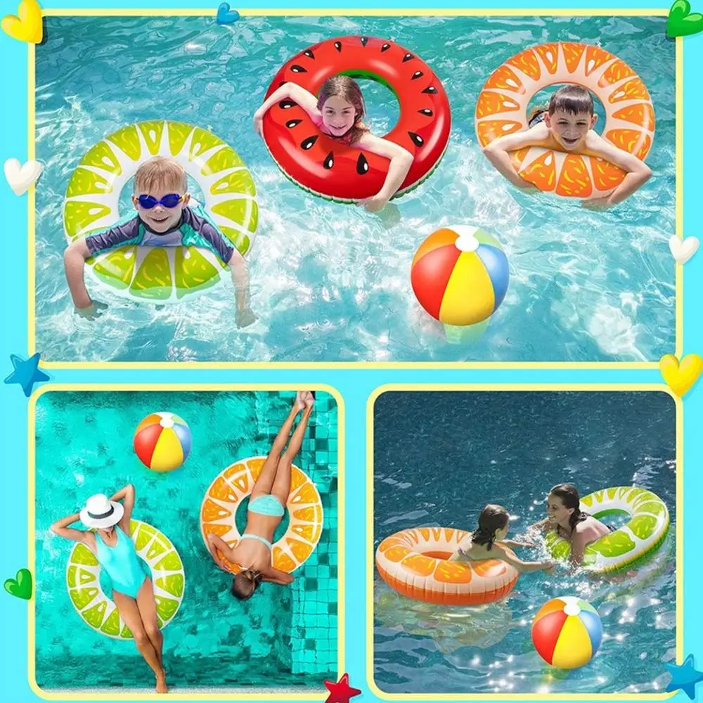 5 unids/set 7 unids/set fruta Donuts verano natación anillo lindo dibujos animados pelota de playa flotador de seguridad círculo grueso PVC playa piscina juguetes