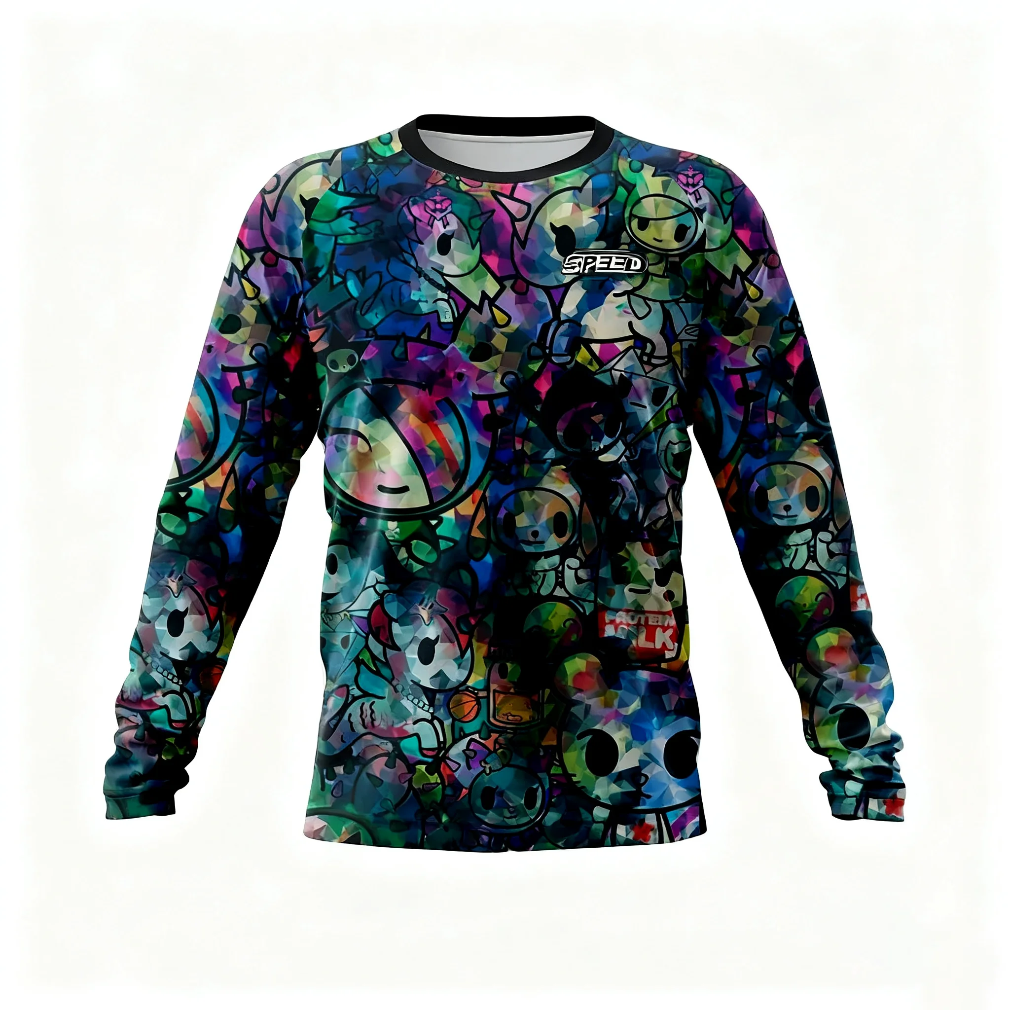 

Одежда для кемпинга с 3D забавным принтом, дышащая и быстросохнущая крутая рубашка с длинными рукавами, повседневные повседневные топы для кемпинга, велоспорта и пешего туризма