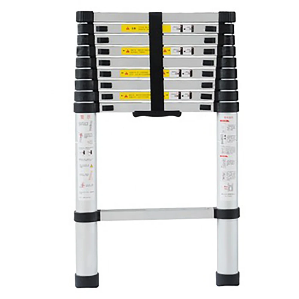 2.3m-6.3m Telescopic Ladder Stainless Steel Convenient Easy To Carry, Suitable for Pulling Walls, Changing with Detachable Hook