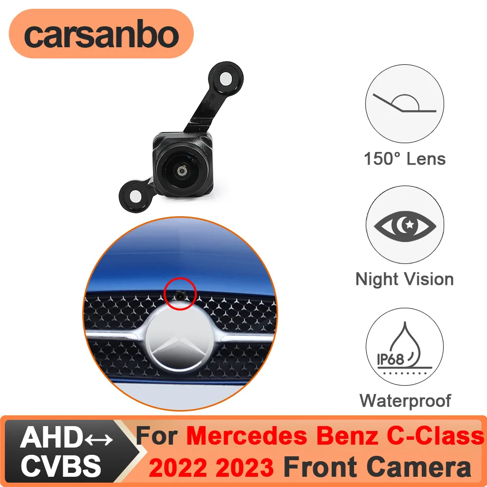 

Carsanbo Fit for Mercedes Benz C-Class 2022 2023 Front View Car Camera 150° CCD AHD Night Vision Fisheye Waterproof Front Camera