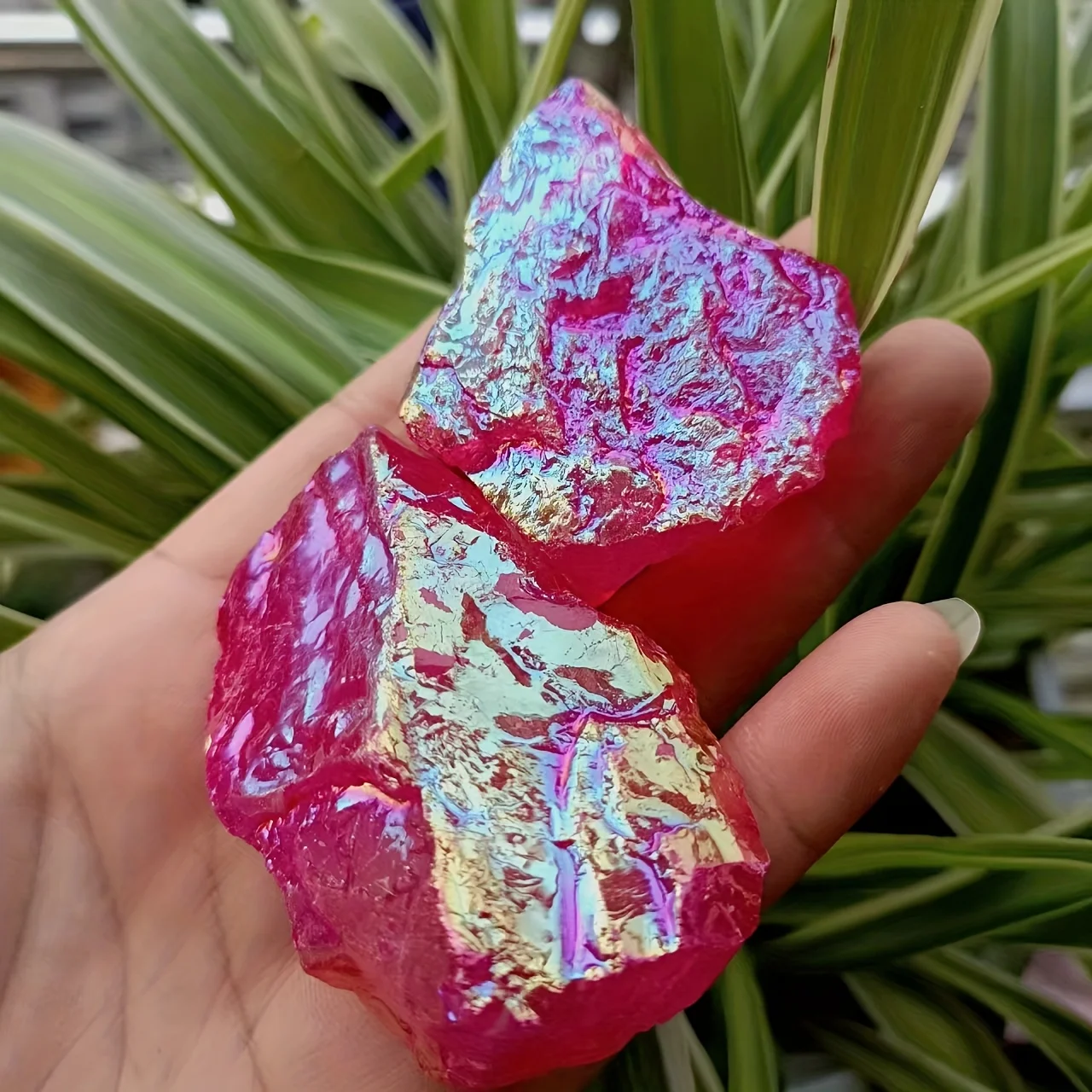 100g Aura Clear Quartz Red Raw Stone high-quality mineral crystal collection perfect home decoration unprocessed specimens