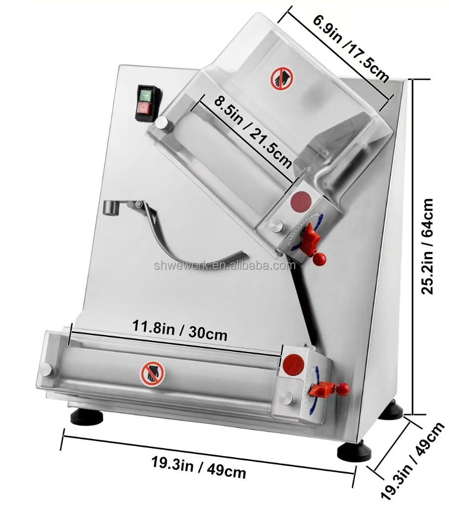 WeWork 30CM Pizza Deegroller Sheeter Automatische Commerciële Deegroller Sheeter Geschikt Voor Noodle Pizza Brood Pasta Maker